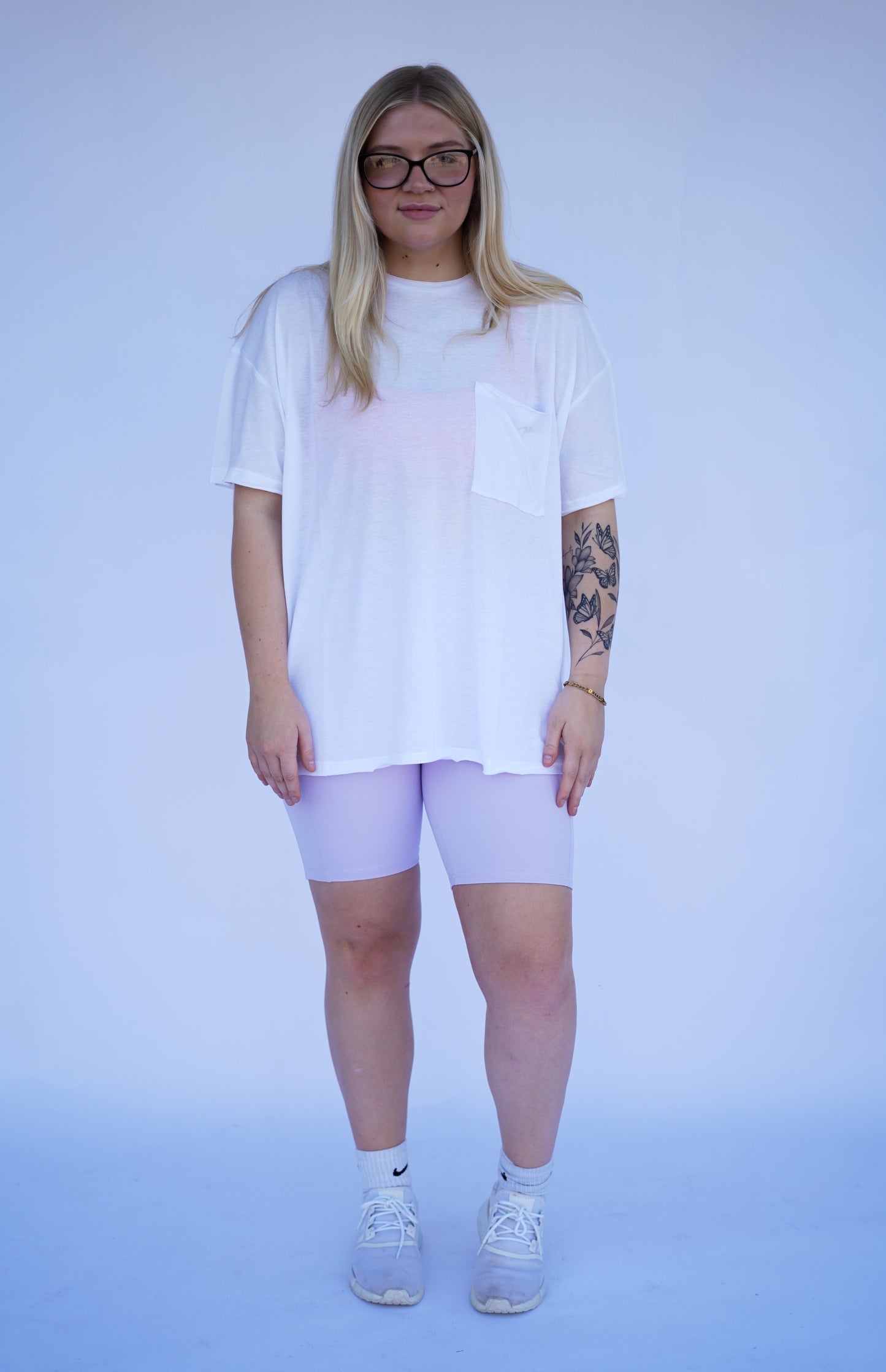 Lavender Biker Shorts with pockets