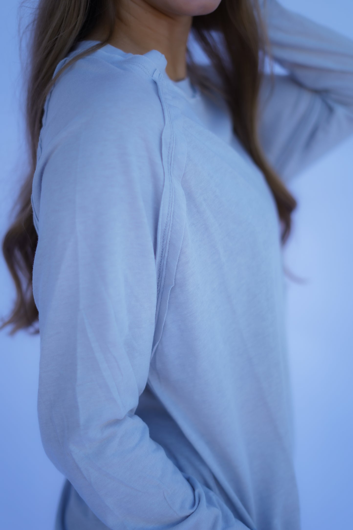 Heather Grey Long Sleeve Shirt with Thumbholes