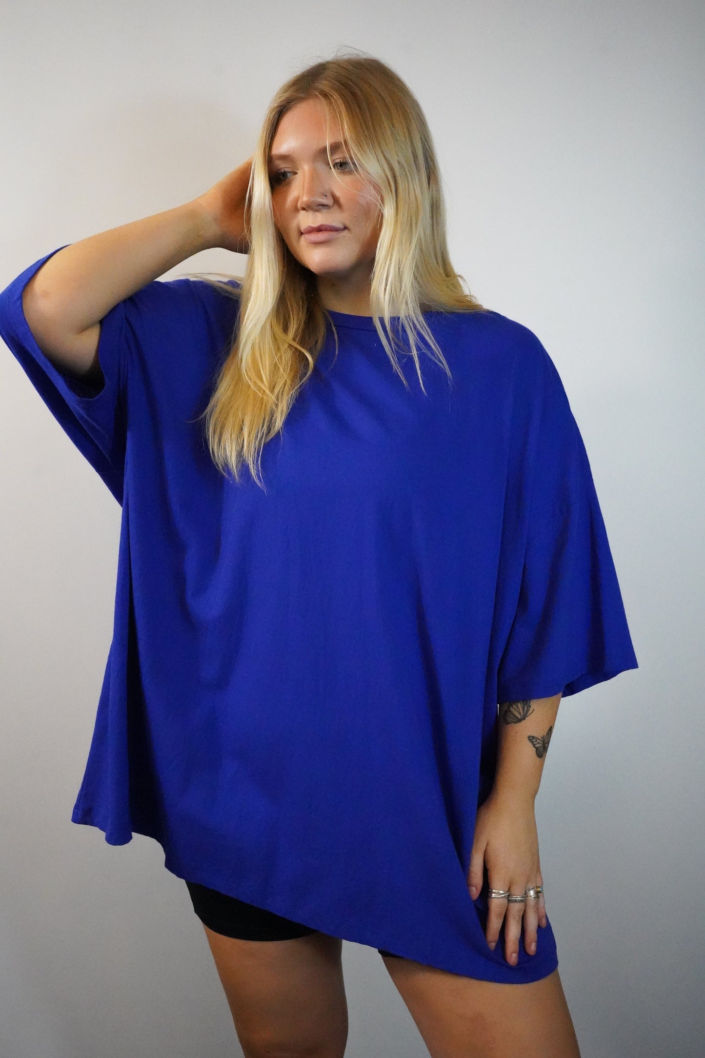 Bright Blue Plus Size Boyfriend Tee