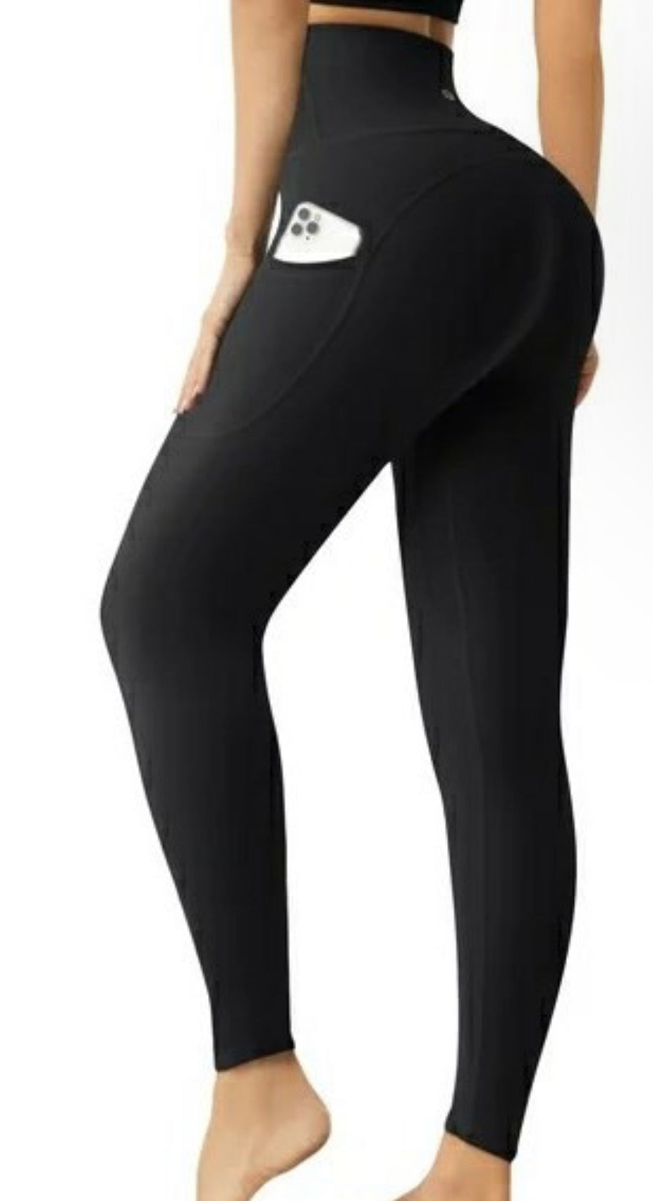 ‘Let’s Fit’ Black Leggings with pockets