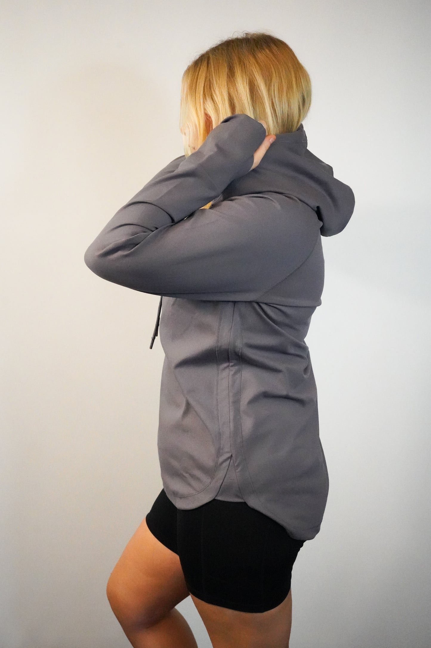 Dark Grey Active Hoodie with thumb holes