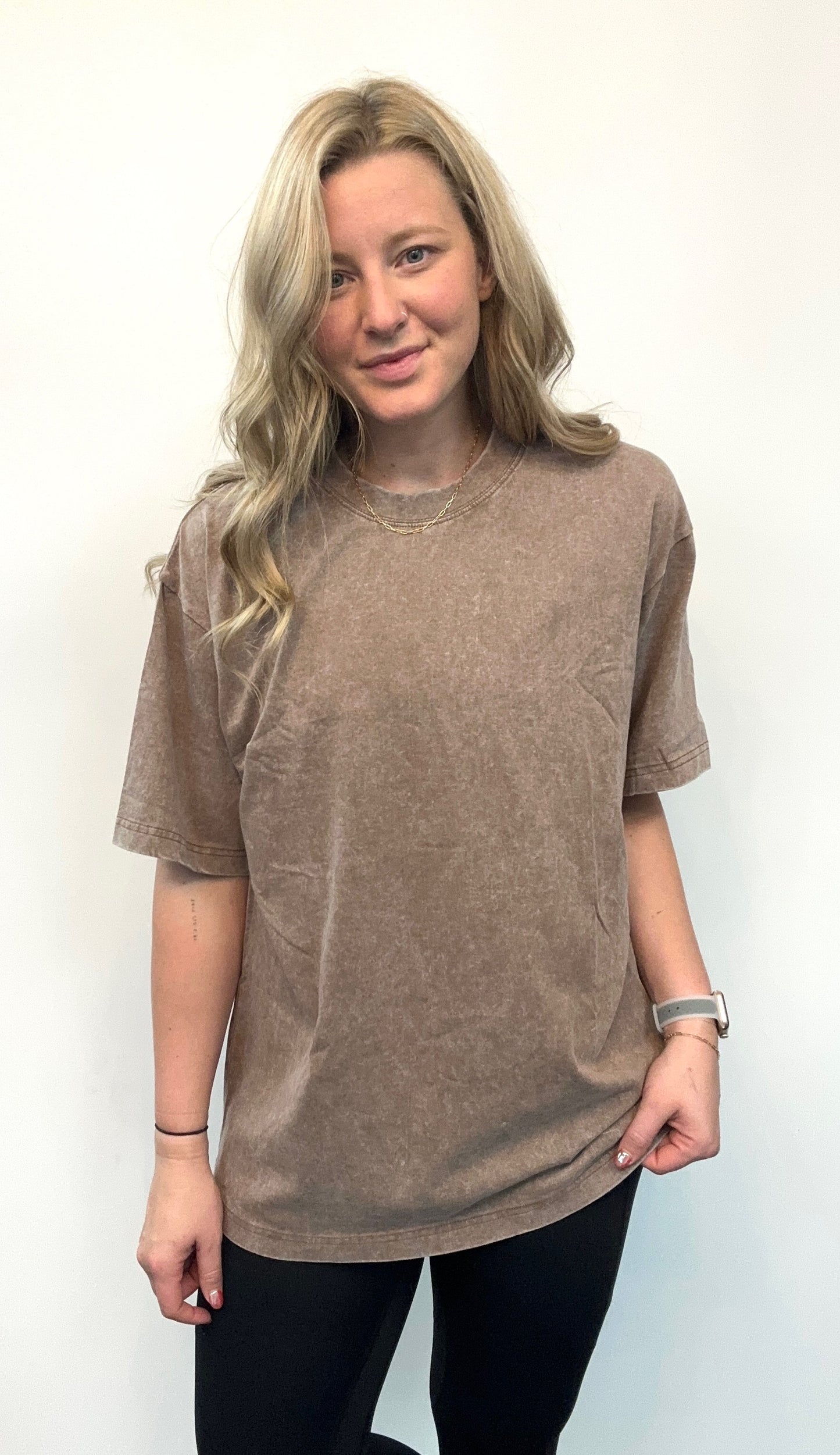 Coffee Washed Crewneck Tee