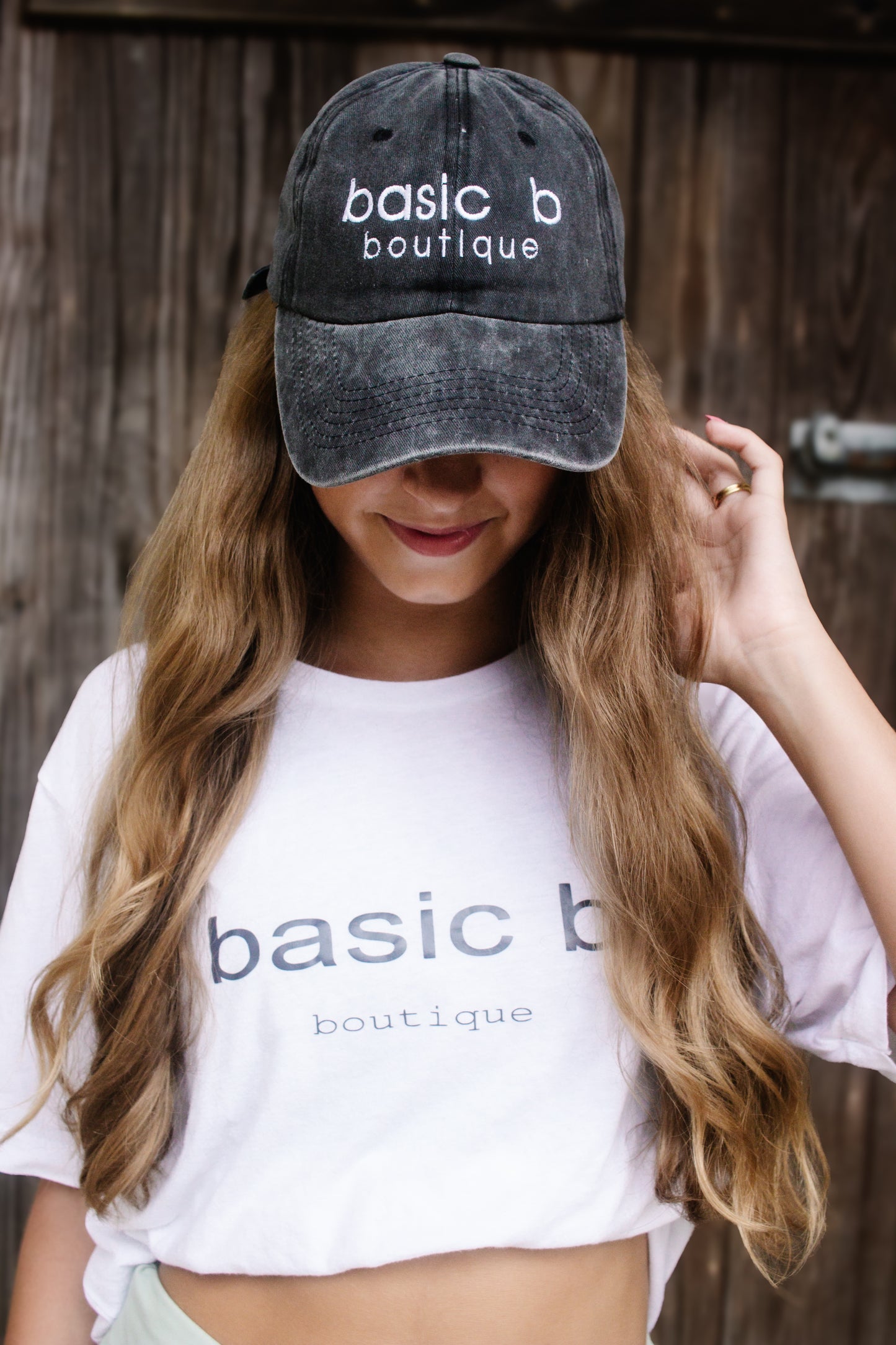 Washed Black Basic b Hat