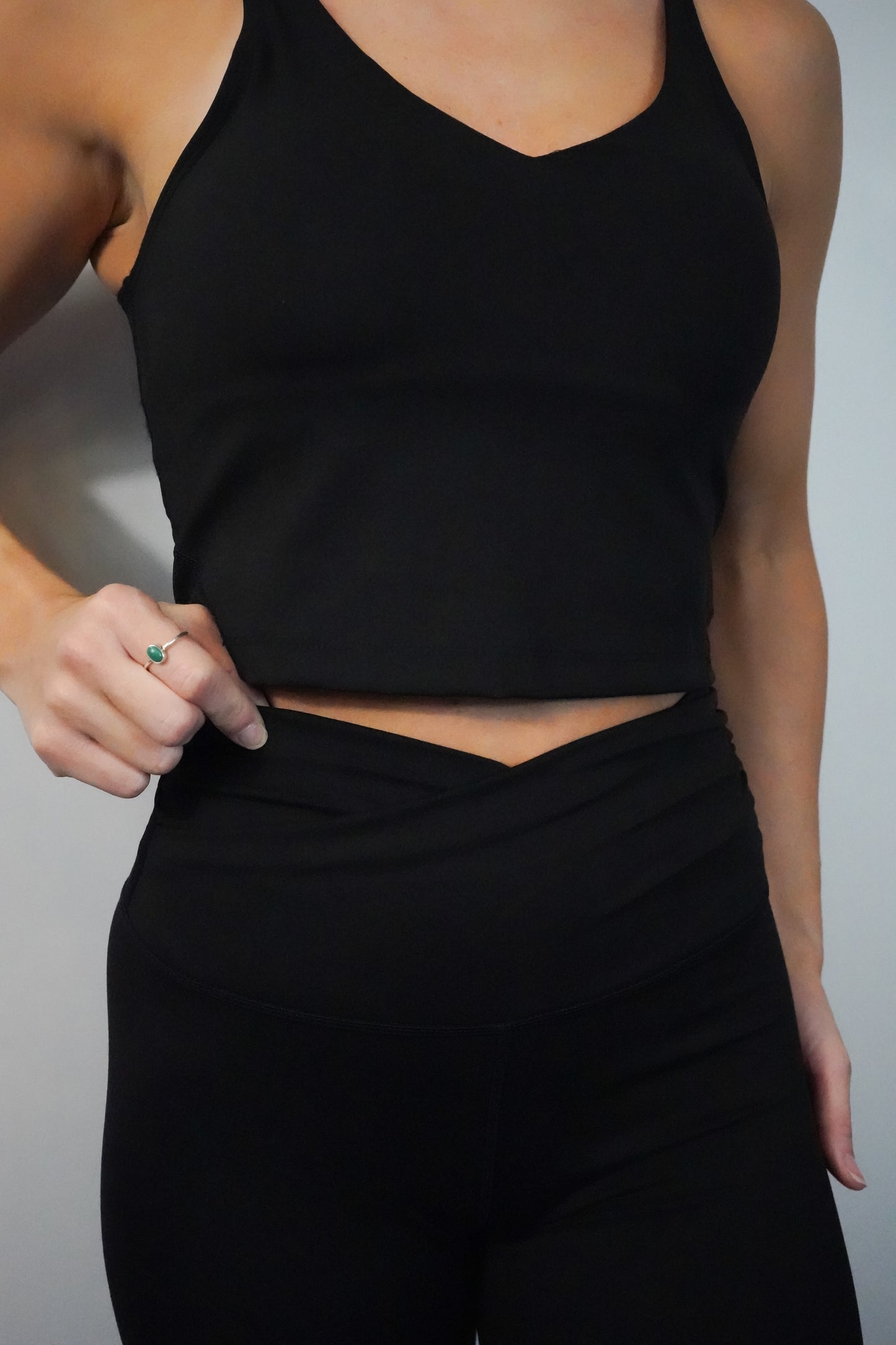 Black Activewear Top & Leggings Set