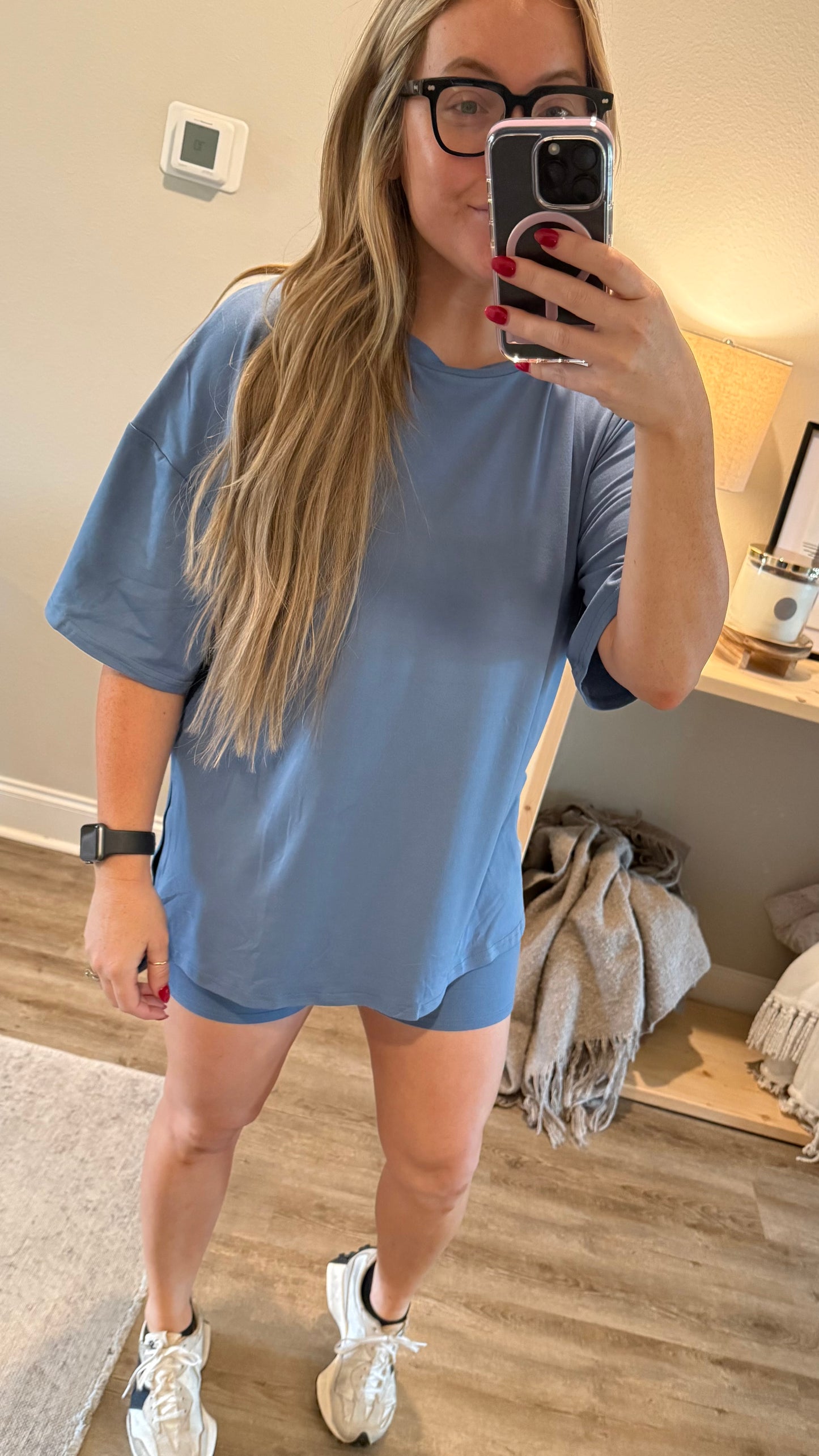 Blue Two-Piece Lounge Set