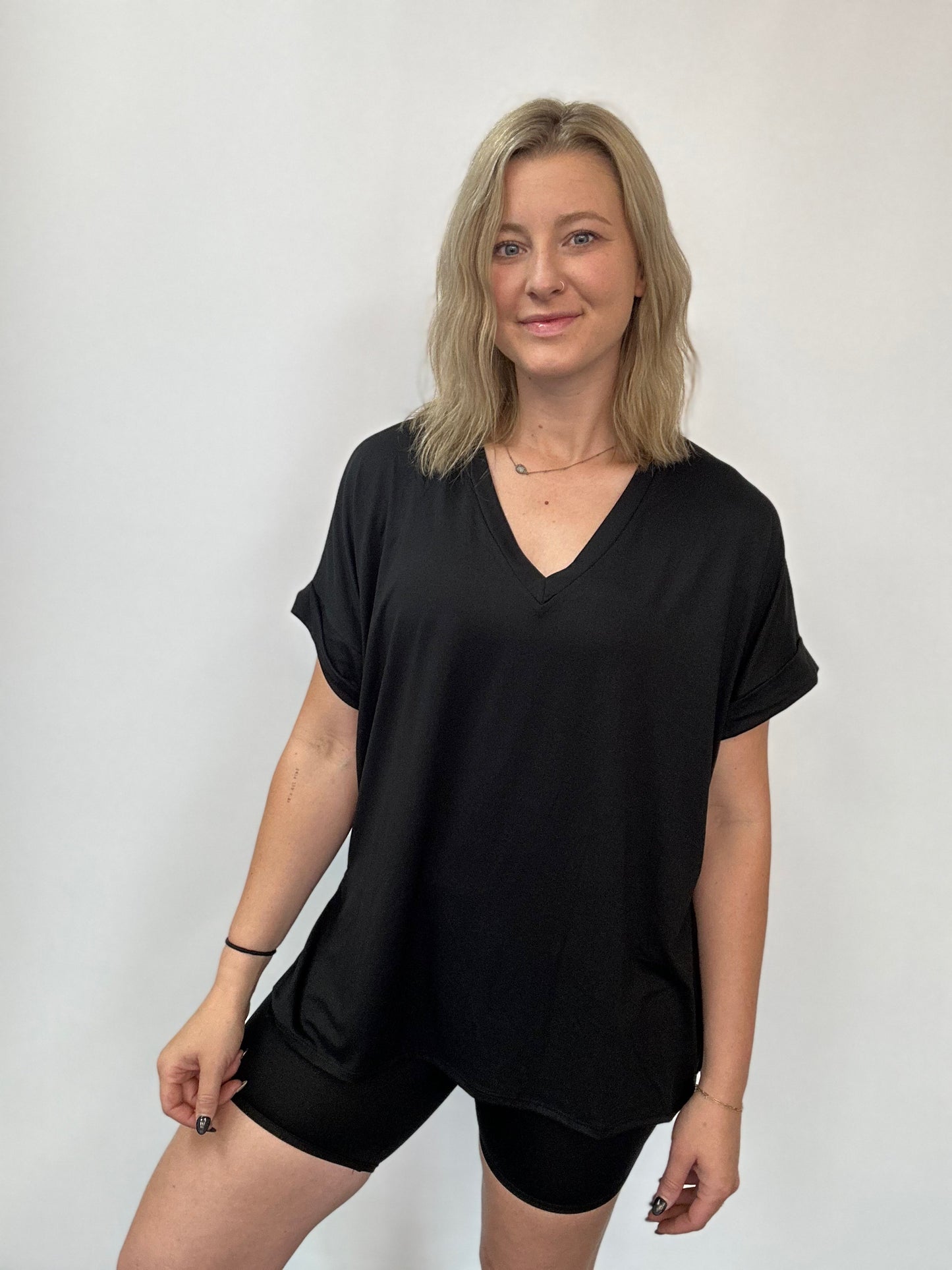 Black Top & Shorts Set