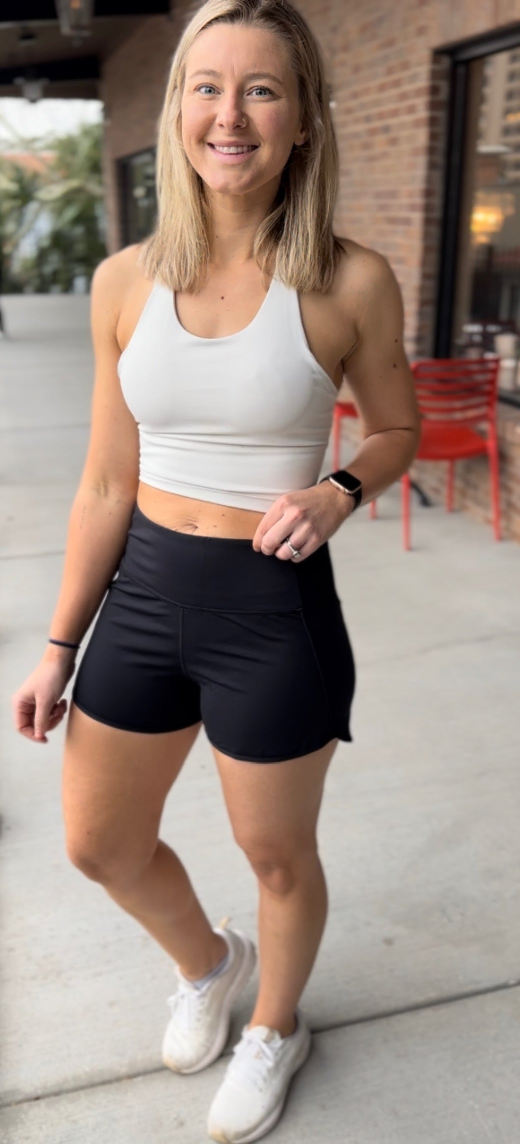 Black High Waist Fitted Yoga Shorts