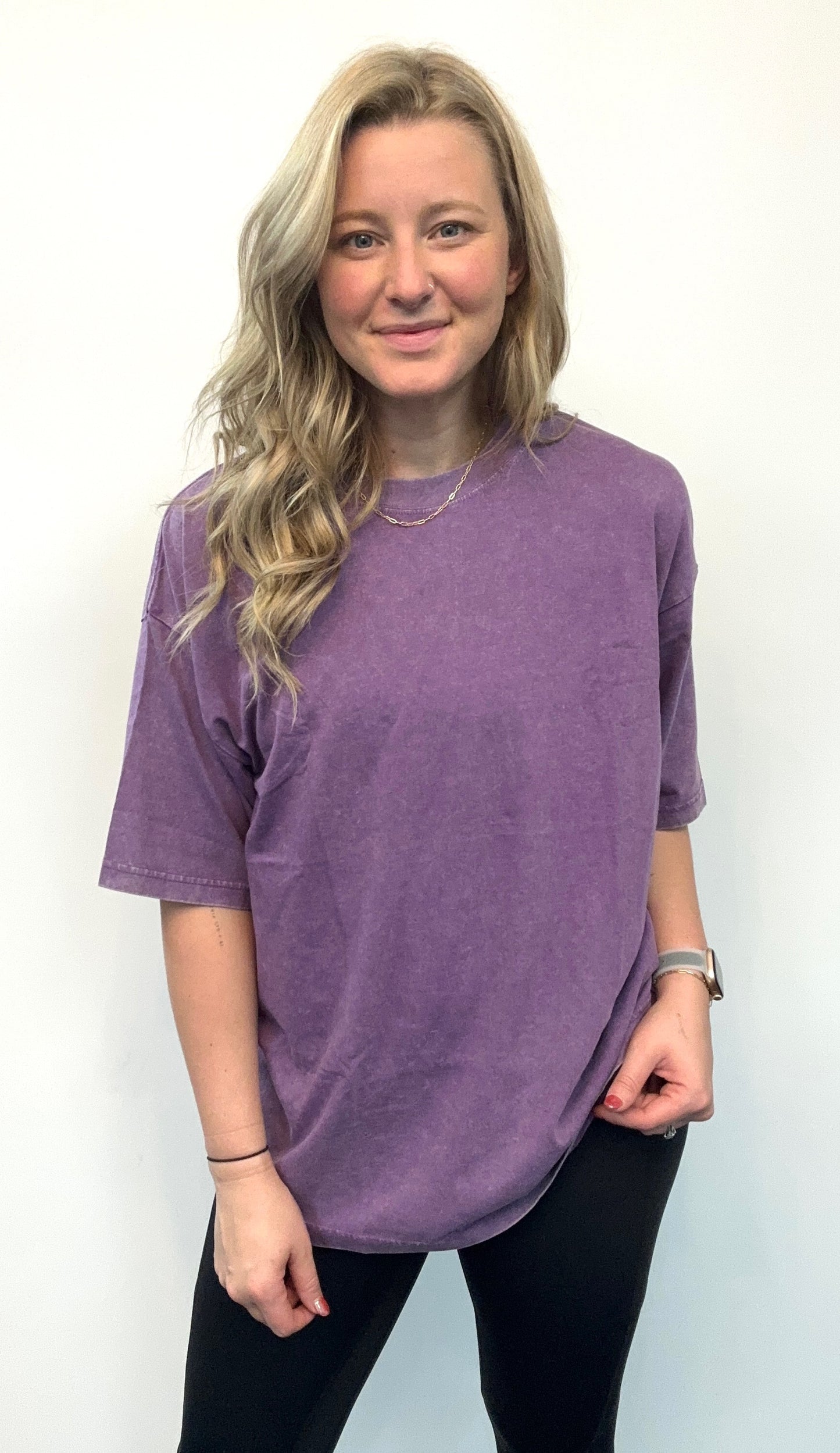 Purple Washed Crewneck Tee