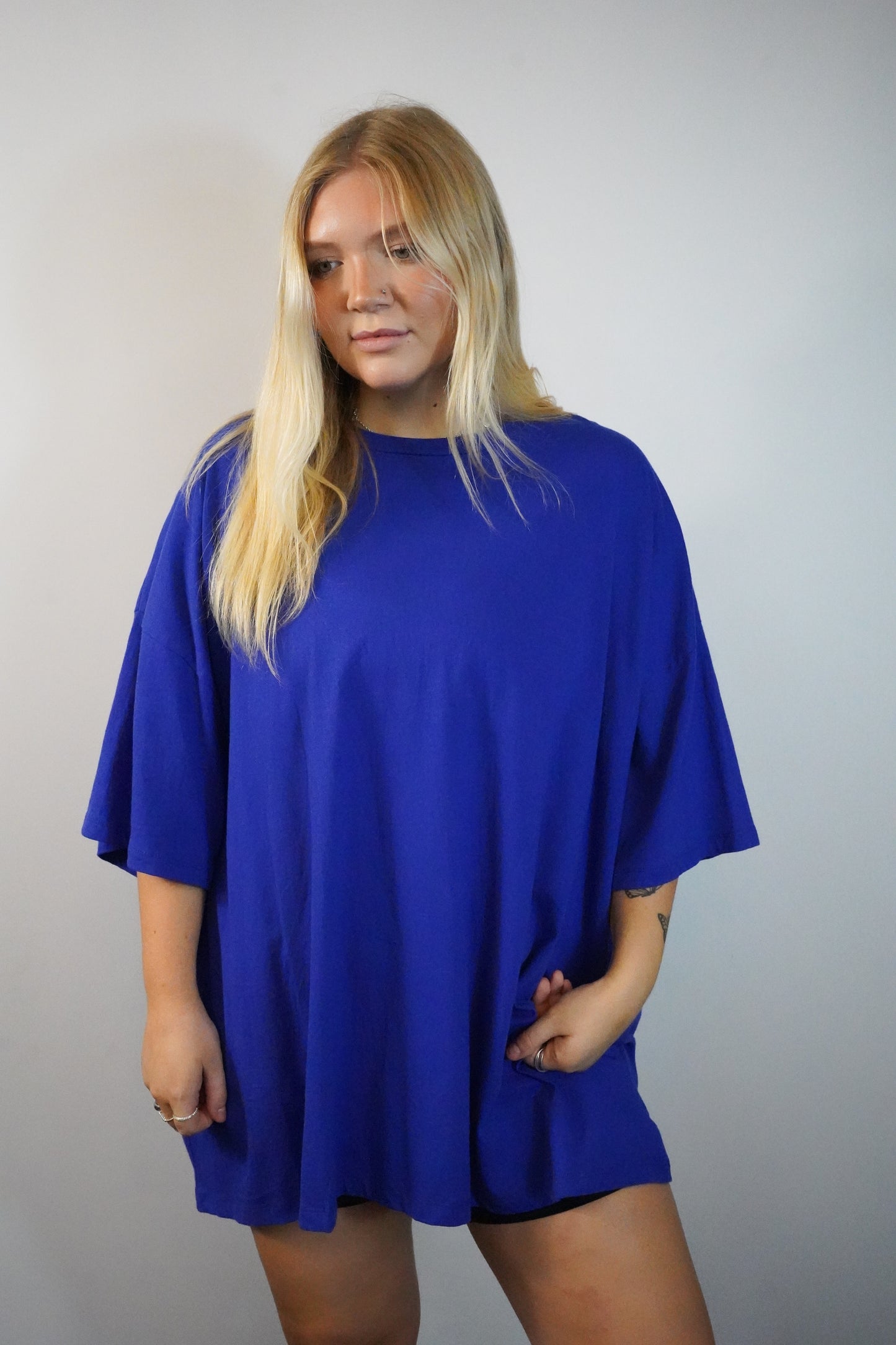 Bright Blue Plus Size Boyfriend Tee