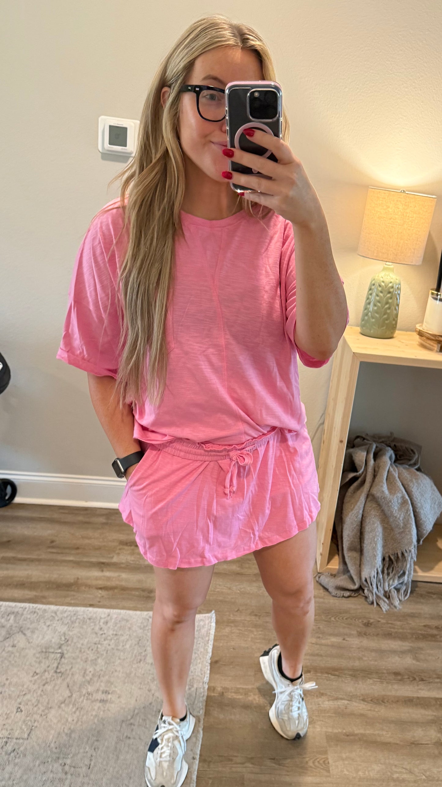 Pink Shirt & Skort Set