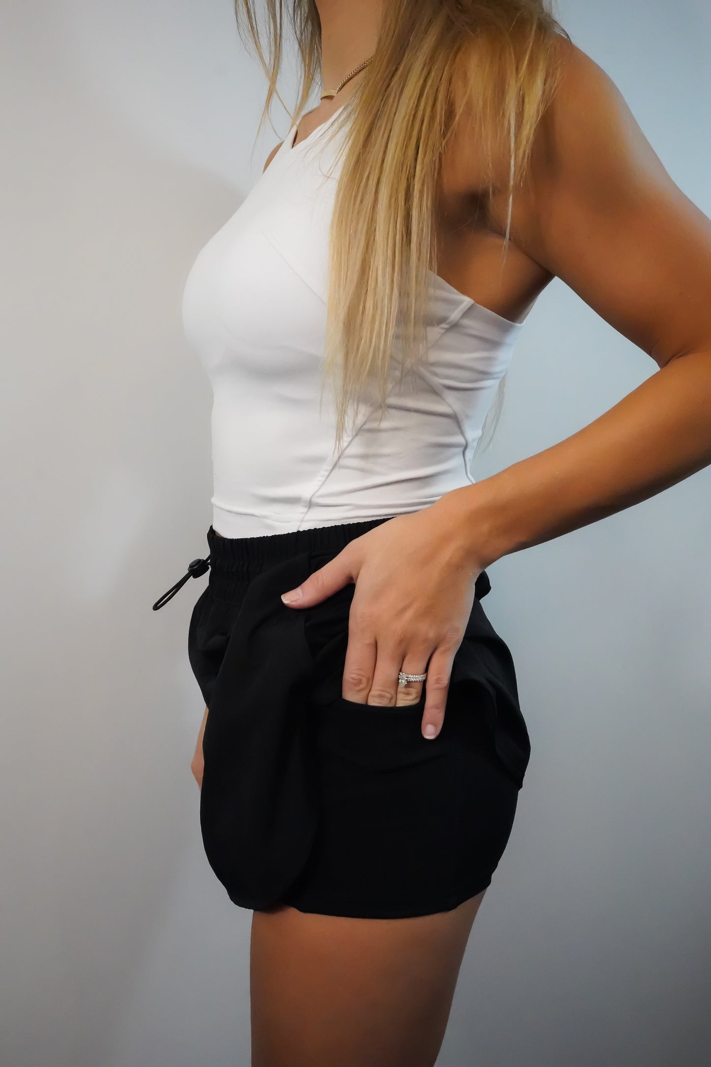 Black Windbreaker Skort with Inner Shorts