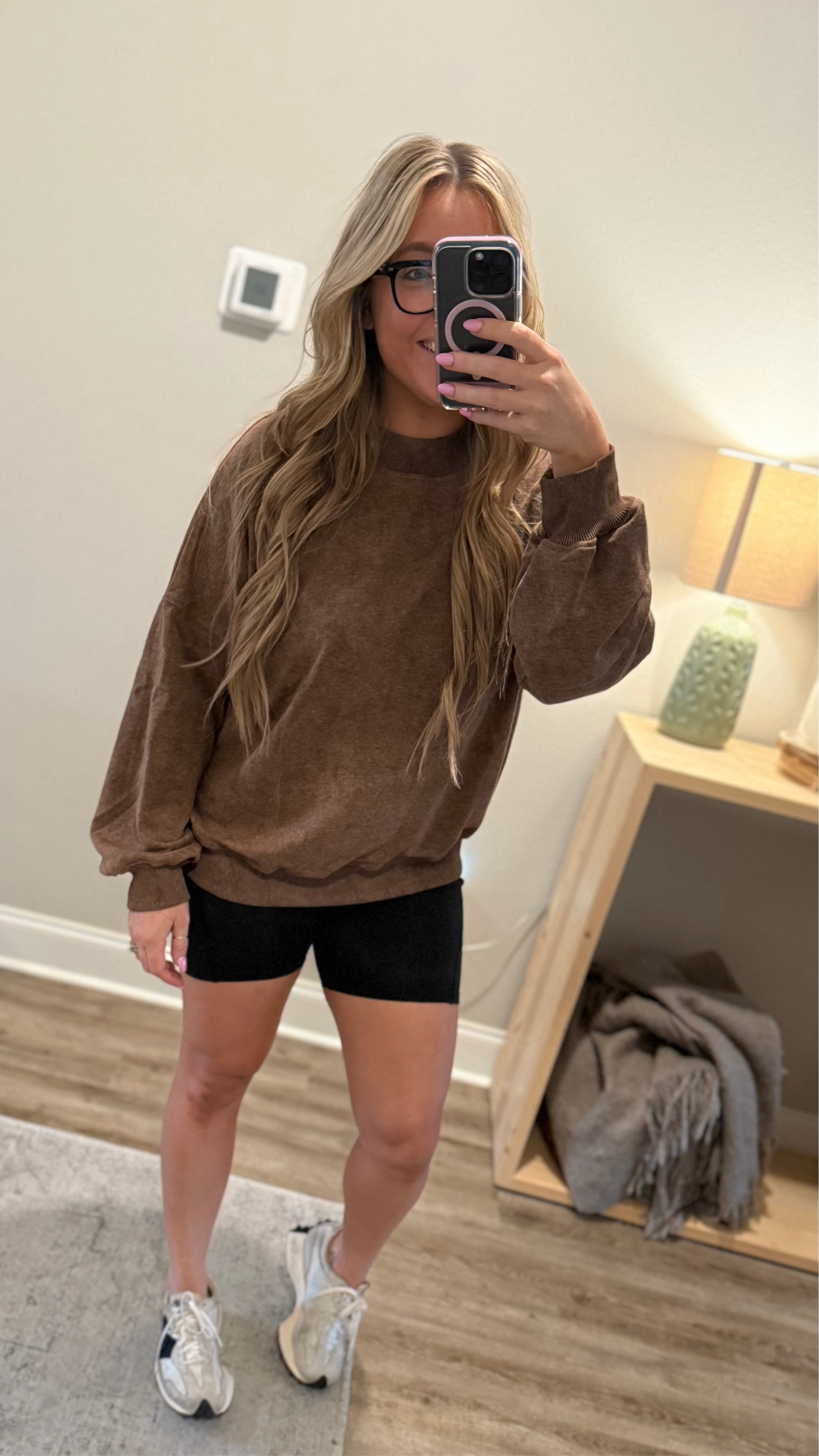 Brown Washed Crewneck