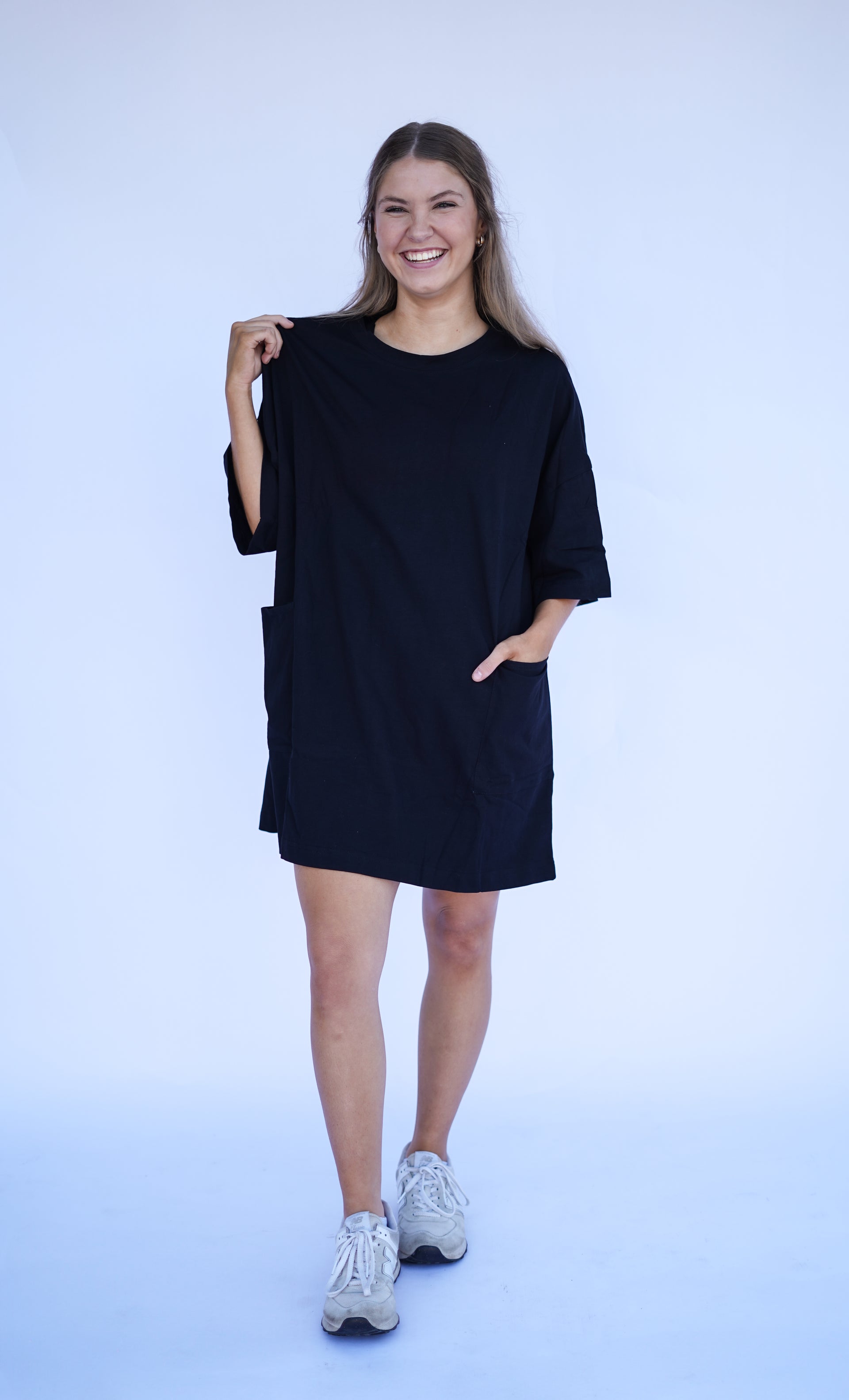 Black Oversized Tshirt Mini Dress – Basic B Boutique